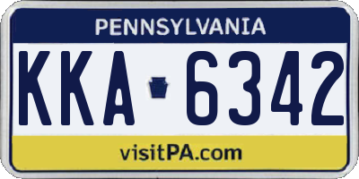 PA license plate KKA6342