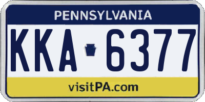 PA license plate KKA6377