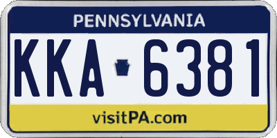 PA license plate KKA6381