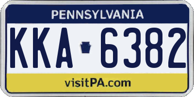 PA license plate KKA6382