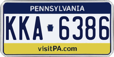 PA license plate KKA6386