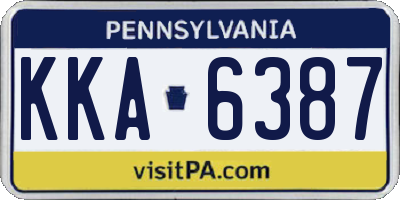 PA license plate KKA6387