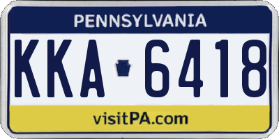 PA license plate KKA6418