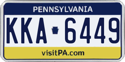 PA license plate KKA6449