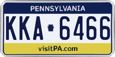 PA license plate KKA6466