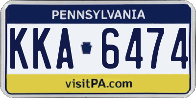 PA license plate KKA6474