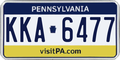 PA license plate KKA6477