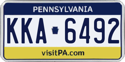 PA license plate KKA6492