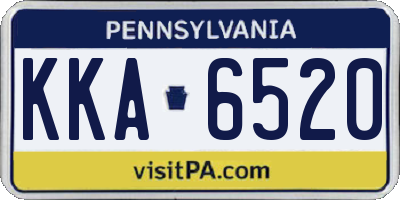 PA license plate KKA6520