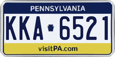 PA license plate KKA6521