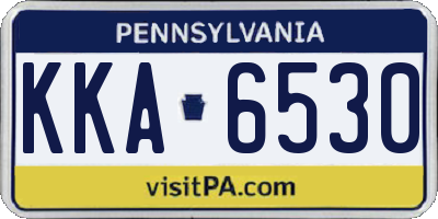 PA license plate KKA6530