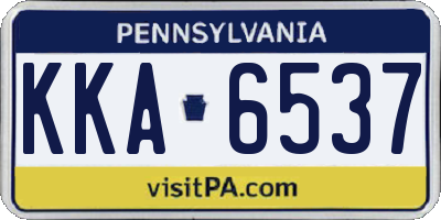 PA license plate KKA6537
