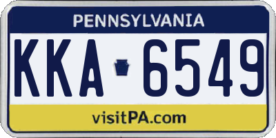 PA license plate KKA6549