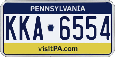 PA license plate KKA6554
