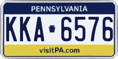 PA license plate KKA6576