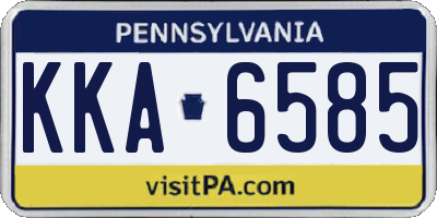 PA license plate KKA6585