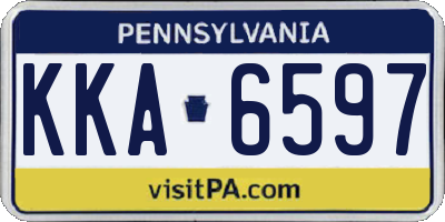 PA license plate KKA6597
