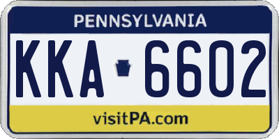 PA license plate KKA6602