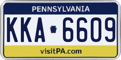 PA license plate KKA6609