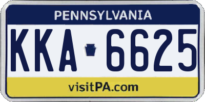 PA license plate KKA6625