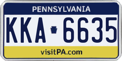 PA license plate KKA6635