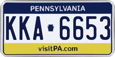 PA license plate KKA6653