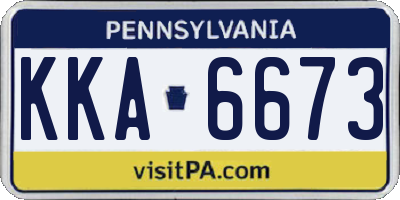 PA license plate KKA6673