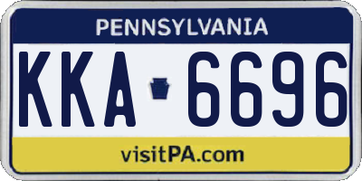 PA license plate KKA6696