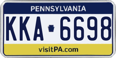 PA license plate KKA6698