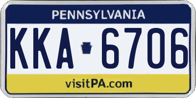 PA license plate KKA6706