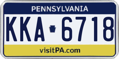 PA license plate KKA6718