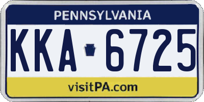 PA license plate KKA6725