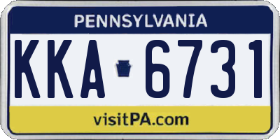 PA license plate KKA6731