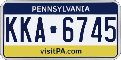PA license plate KKA6745