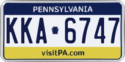 PA license plate KKA6747