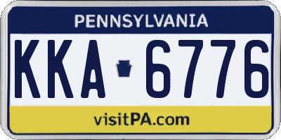 PA license plate KKA6776