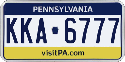 PA license plate KKA6777