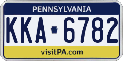 PA license plate KKA6782