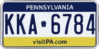PA license plate KKA6784