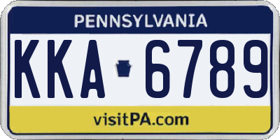 PA license plate KKA6789