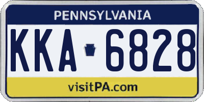 PA license plate KKA6828