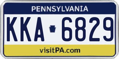 PA license plate KKA6829