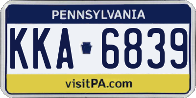 PA license plate KKA6839