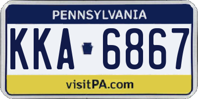 PA license plate KKA6867