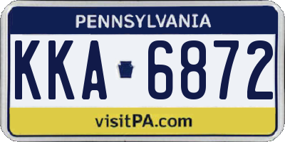 PA license plate KKA6872