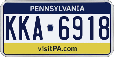 PA license plate KKA6918