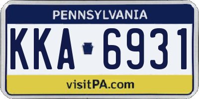 PA license plate KKA6931