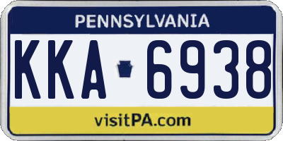 PA license plate KKA6938