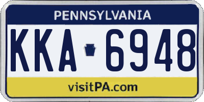 PA license plate KKA6948