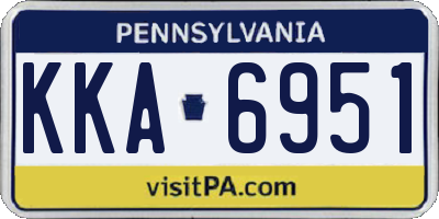 PA license plate KKA6951